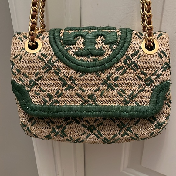 Tory Burch straw shoulder bag. - Picture 2 of 4